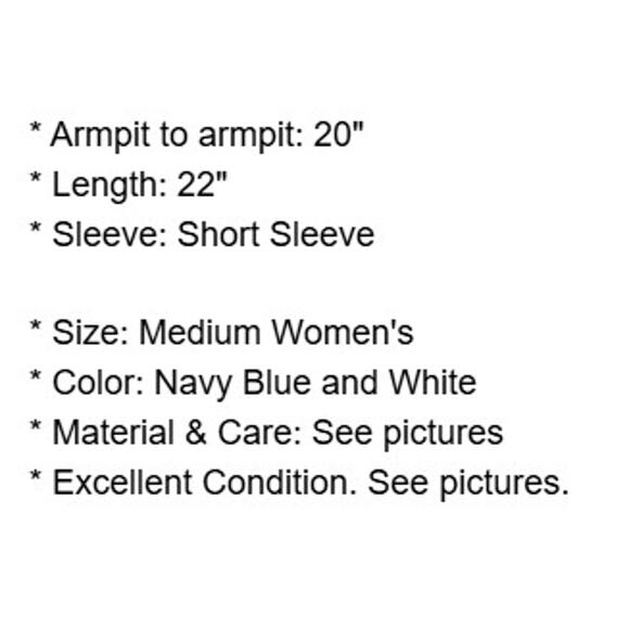 J Crew Top Womens Medium Navy Blue White Ruffle Sweater Cotton Knit Whimsy - Picture 4 of 12